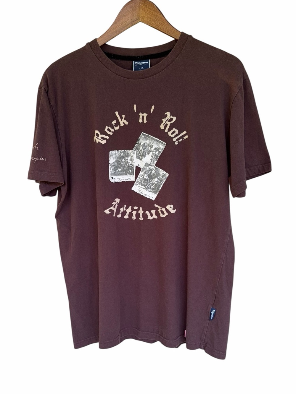 Triumph “Rock 'n' Roll Attitude” Men's Brown Graphic Motorcycle Tee